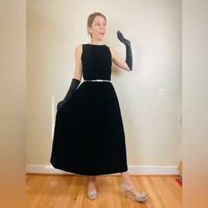 Victor Costa Vintage 60s Velvet Bow Back Gown